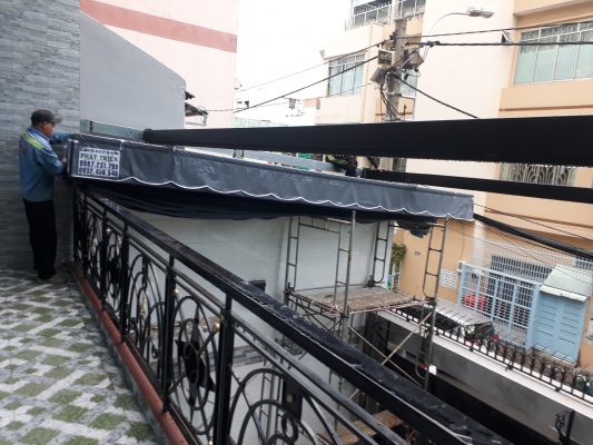 mái hiên xếp mái bạt xếp quận 10