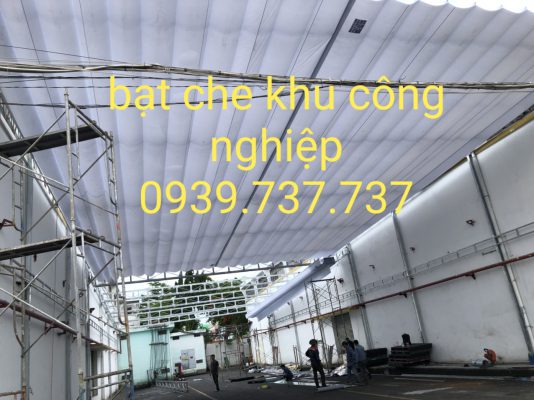 mái che bạt che mái xếp di động khu công nghiệp