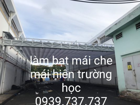 làm bạt mái che mái hiên trường học