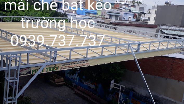 mái che bạt kéo trường học