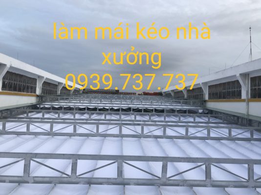 mái hiên mái kéo nhà xưởng tân bình